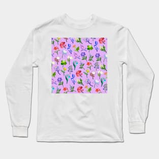 Genshin Impact Flowers Print (Purple) Long Sleeve T-Shirt